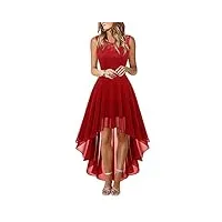 onsoyours robes d'invités de mariage pour femmes robes de demoiselle d'honneur en mousseline de soie florales robes de soirée balançoire robes asymétriques b rouge m