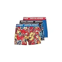 jack & jones jacazores trunks 3 pack noos caleçon boxeur, black/pack:pompain red-blue lolite, m pour des hommes