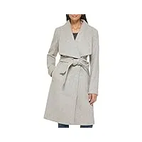 cole haan manteau en laine avec ceinture pour femme - manteau classique élégant toute l'année, l gris, 8, gris l, 8