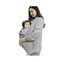 dnjkh kangourou porte bébé 2 en 1 multifonctionnel porte-bébé maternité veste longue pullover grossesse doux chemisier