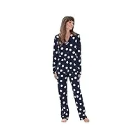 mey - femme - sabina - pyjama à manches longues, bleu nuit, 46