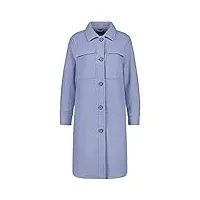 taifun t-shirt pour femme en mélange de laine douillet à manches longues, manchettes veste jean + tissu uni, foggy air, 44