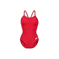 arena team light drop solid fl maillot de bain pièce, rouge/blanc, 38 femme