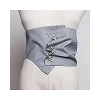 tjlss girdle en tissu extra élastique bouton bouton corset de robe décorative irrégulière plissée corset (color : b, size : 68cm)