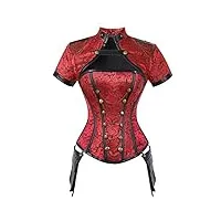 qarnberg lingerie pour femmes corsets sexy ensemble de corsets en acier pour femmes vêtements sexy (rouge l)