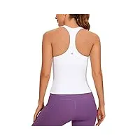 crz yoga butterluxe débardeurs d'entraînement pour femme avec soutien-gorge intégré à dos nageur blanc 40