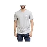u.s. polo assn. men's v-neck t-shirt, medium, light heather grey