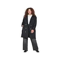 trendyol femme forme d'enroulement double boutonnage tissu tissé uni grandes tailles dans trench coat manteau, schwarz, 46