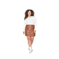 trendyol mini jupe crayon femme grande taille en tissu skirt, braun, 48