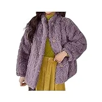 générique manteau d'hiver ample pour femmes épaissir en peluche couleur unie décontracté bouton poche manteau chaud manteau long officier