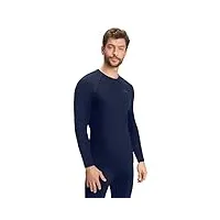 falke maximum warm sous-vêtement technique chemise sport manches longues homme thermique chaud respirant séchage rapide noir pour températures froides 1 pièce, m, bleu (space blue 6116)