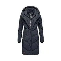 ragwear manteau d'hiver chaud matelassé long avec capuche natalka xs-6xl pour femme, navy22., m