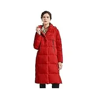 orolay veste à capuche Épaissie en duvet d'hiver manteaux légers longs pour femme rouge s