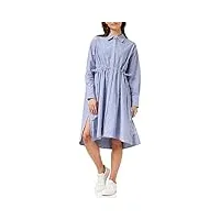 french connection rhodes robe chemise durable à rayures pop décontractée, lin blanc/bleu marine, taille xs femme