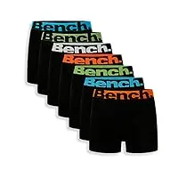 bench - lot de 7, 9 et 10 boxers décontractés en coton respirant pour homme, coupe classique, ensemble cadeau de sous-vêtements, s, m, l, xl, xxl, 3xl, 4xl, diego - lot de 7 - noir, l