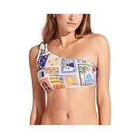 seafolly maillot de bain one shoulder bikini, on vacation azur, 38 femme