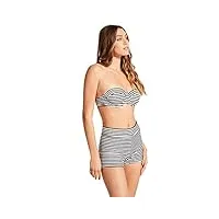 seafolly maillot de bain bustier à armatures standard pour femme, sorrento stripe noir, 48