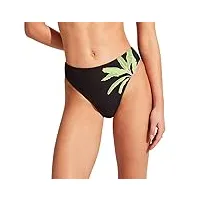 seafolly maillot de bain bas de bikini hipster pour femme avec couverture coquine, point safari, palm paradise noir, 6