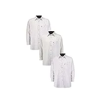 walker and hawkes - chemise pour homme - 100% coton - manches longues/à carreaux - style campagne - lot de 3 assortis - xl (44'')