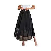 zeagoo jupe bohême femme longue casual double couche jupe Été a-line Élégant taille elastique jupe longue