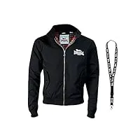 lonsdale vestes - blouson bomber - veste universitaire - veste d'hiver - veste de survêtement - cordon de fermeture limité, noir classique., xl