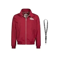 lonsdale vestes - blouson bomber - veste universitaire - veste d'hiver - veste de survêtement - cordon de fermeture limité, rouge classique., l