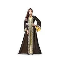 robedesert robe de mariage marocaine takchita caftan arabe pour femme, noir, taille 4xl