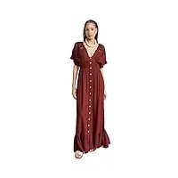 free people robe longue colette pour femme, cannelle, taille m