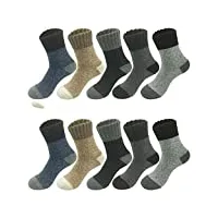 vsols 5 paires/plusieurs chaussettes en laine pour hommes chaudes hiver chaussettes longues rondes épaisses cadeau pour hommes (couleur : 20 paires-5 couleurs, taille : eu38-45)