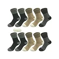 vsols 5 paires/plusieurs chaussettes en laine hommes chaud hiver épaissi longues chaussettes rondes hommes cadeau (color : 10 pairs-3 colors 1, size : eu38-45)