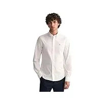 gant poplin shirt chemise en popeline coupe slim, white, l homme