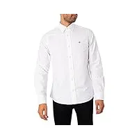gant shirt chemise oxford coupe slim, white, l homme