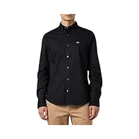 gant poplin shirt chemise en popeline coupe slim, black, xxl homme