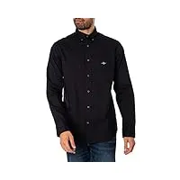 gant reg poplin shirt chemise en popeline regular, black, xl homme