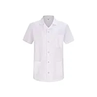 misemiya - blouse blanche chimie unisexe - blouse medicale homme - blouse laboratoire homme - blouse de travail femme q816 - large, blanc