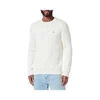 gant cotton cable col en c sweater, crème, l homme