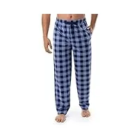 van heusen pantalon de pyjama en polaire soyeuse, bleu marine à carreaux, xxxl homme