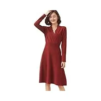 disimlarl robe tunique longue en tricot 100 % laine pour femme, rouge vin, uk7 / 41eu / us8