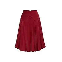 jupe plissée rétro for dames jupe évasée taille haute rétro a-ligne elégant et polyvalent (color : red, size : m code)