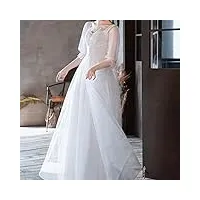 yanyueshop robe de soirée blanche robe de mariée légère niche pour femme robe longue de licence de tempérament de banquet à col carré chic (couleur : blanc, taille : xxx-large)