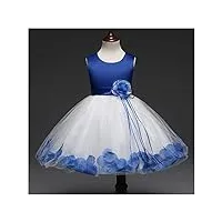 yanyueshop n/a blanc avec appliques bleu vin robe de bal fower girl robes robe de princesse mariages pageant robes (color : a, size : 130)