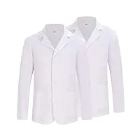 misemiya - pack 2 unités - blouse blanche chimie unisexe - blouse medicale homme - blouse laboratoire homme - blouse de travail femme 8164 - xx-large, blanc