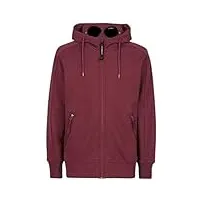 c.p. company diagonale raised fleece goggle hoodie port royal red, bordeaux, xxl