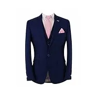 veste de costume coupe cintrée à motif pour homme, costume de mariage formel, 3 pièces, bleu indigo, vendu séparément, ensemble 44r