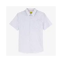 oxbow p1cheprim chemise manches courtes microprint blanc