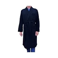 robe de chambre pour homme en laine et cachemire modèle châle classique art. londres, bleu, xxl