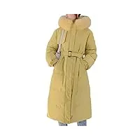 onsoyours manteau femmes parka longue doudoune hiver à capuche chaude épais vestes matelassee zippé blouson manteau Élégant casual b jaune xl