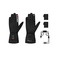 g-heat - sous gants chauffants - mixtes - ultra-fins - tactiles - légers - respirants. usages : sport, mobilité, travail. fournis avec 1 paire de batteries et câble de recharge