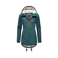 ragwear manteau court d'hiver chaud pour femme avec capuche zuzka hiver xs-6xl, vert foncé 22, s