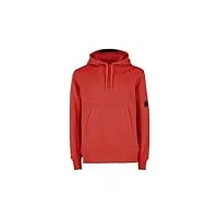 c.p. company diagonal raised fleece pullover hoodie fiery red (as4, alpha, l, regular, l), rouge, l